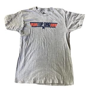 Top Dad Father's Day Family Graphic T-Shirt Men’s Sz Large Ann Arbor Gray Casual